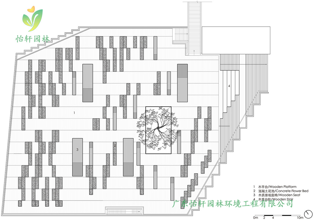 全至科技立异园莳植平台和体验馆绿化工程平面图