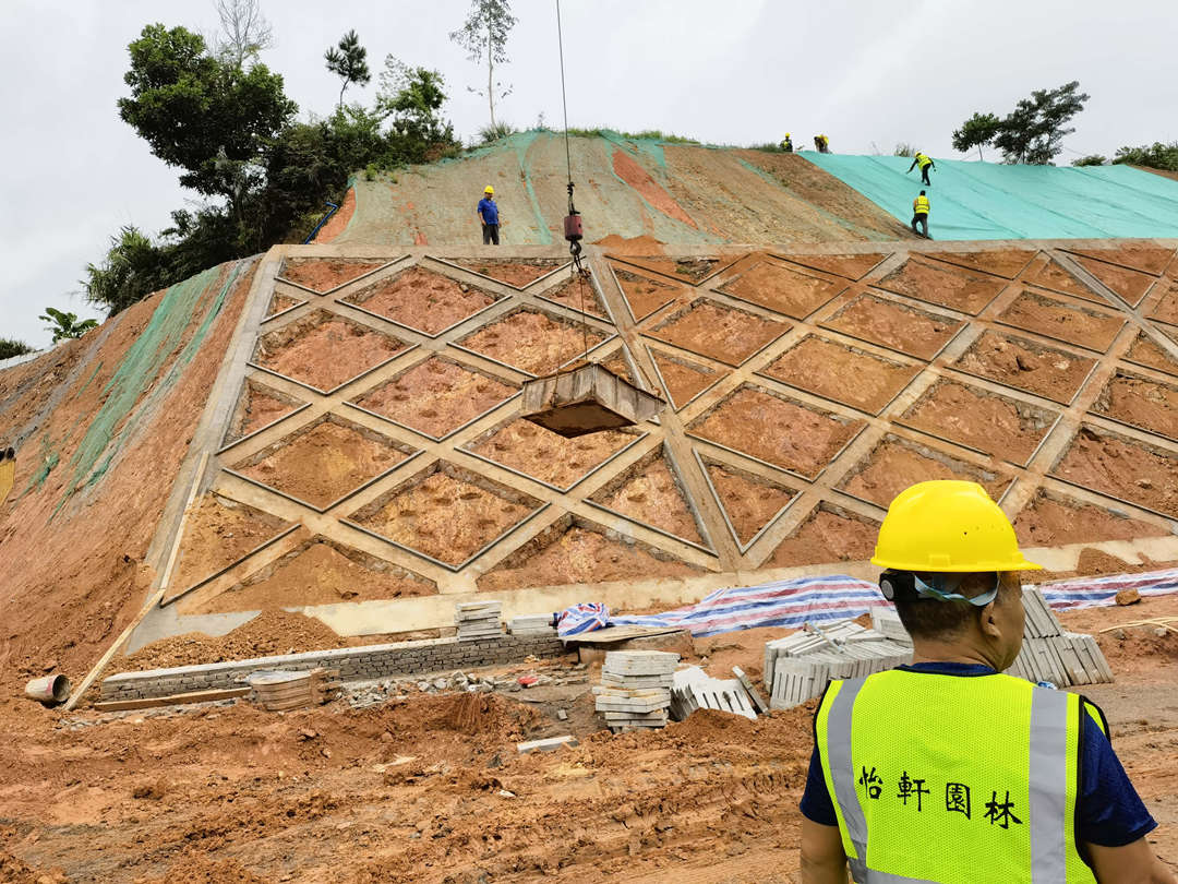 凯时娱乐绿化公司边坡绿化工程施工流程